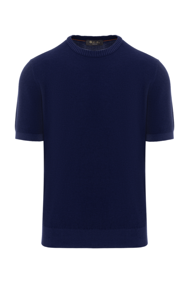 Loro Piana blue knitted t-shirt for men made of cotton and silk 186351 - photo 1