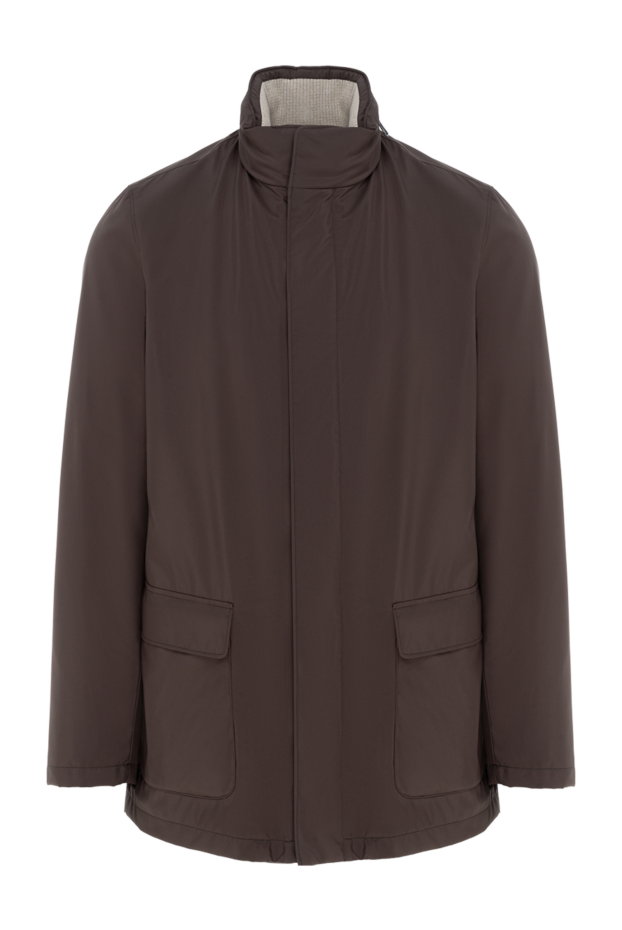 Loro Piana коричнева куртка чоловіча з коміром стійкою 186358 - фото 1
