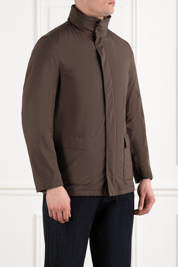 Loro Piana коричнева куртка чоловіча з коміром стійкою 186358 - фото 3