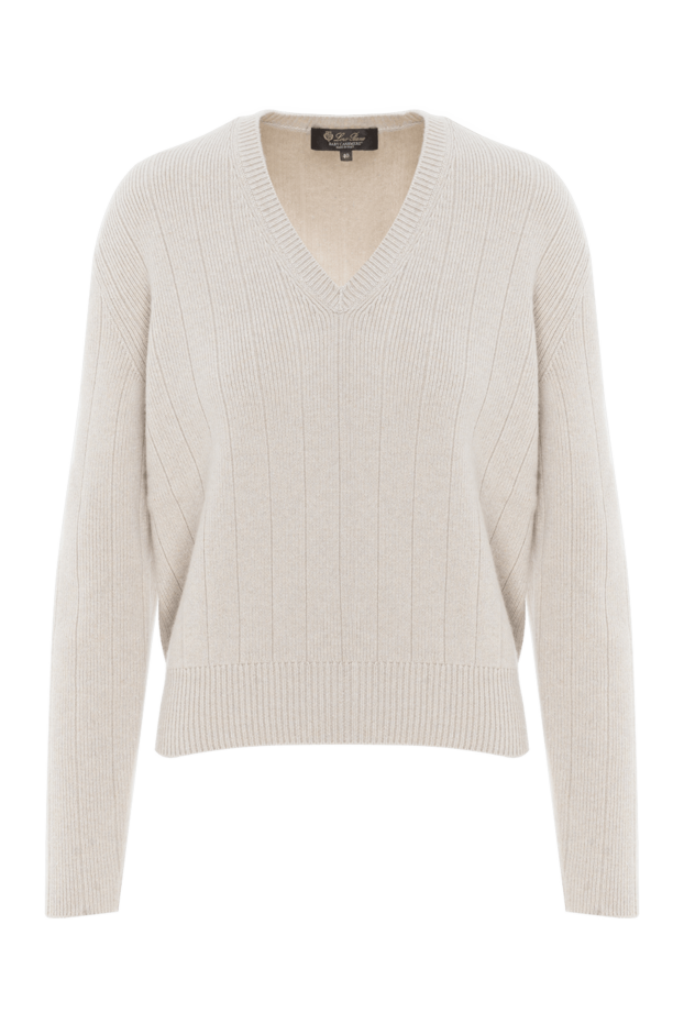 Loro Piana cashmere jumper with v-neck women's beige 186367 - photo 1
