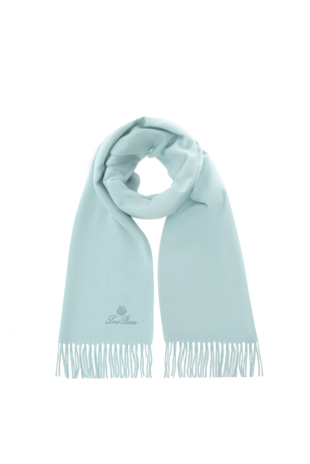 Loro Piana classic cashmere scarf with exclusive trim frisson green 186372 - photo 1