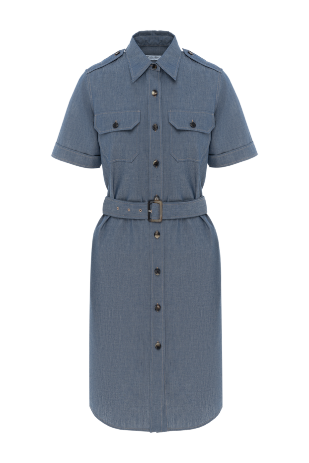 Loro Piana annalisa blue cotton and cashmere dress 186380 - photo 1