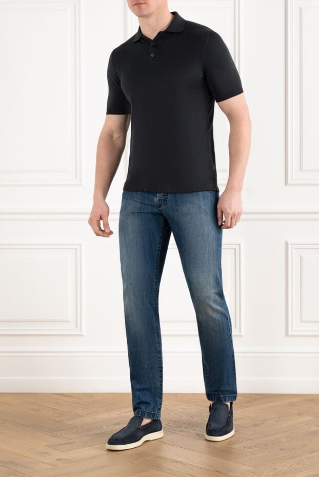 Kiton dark blue cotton jersey polo shirt with three buttons (markdown) 195658 - photo 2
