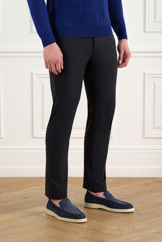 Cesare di Napoli men's blue trousers with tie 186426 - photo 3