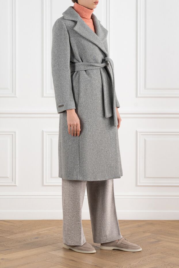 Peserico women's gray coat with belt 186447 - photo 3