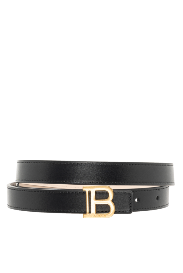 Balmain тонкий ремень b-belt черный женский из телячьей кожи 186477 - фото 1