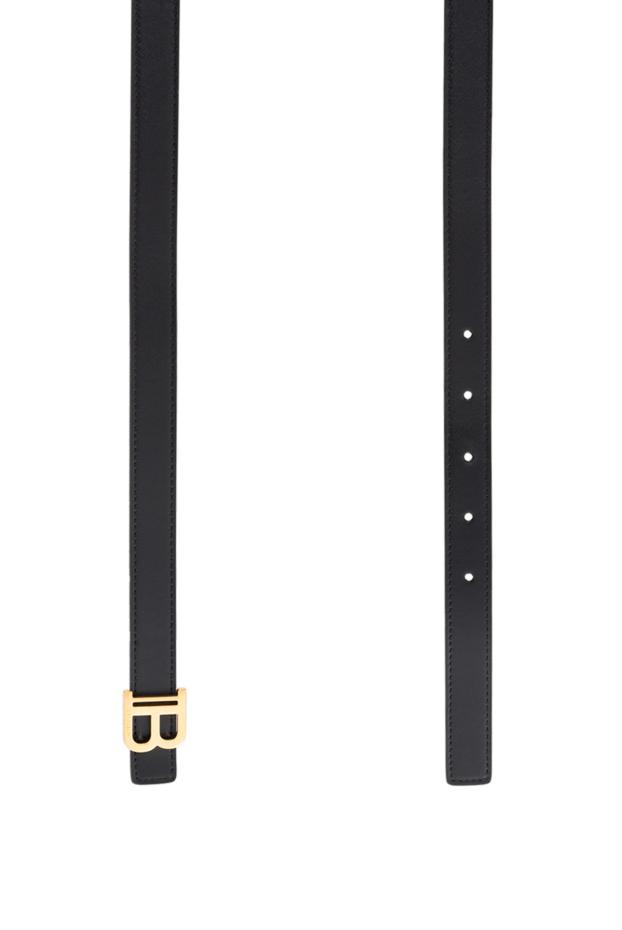 Balmain тонкий ремень b-belt черный женский из телячьей кожи 186477 - фото 3