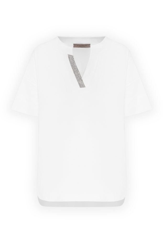 D.Exterior women's white cotton blouse with short sleeves 186493 - photo 1