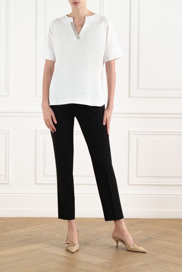 D.Exterior women's white cotton blouse with short sleeves 186493 - photo 2