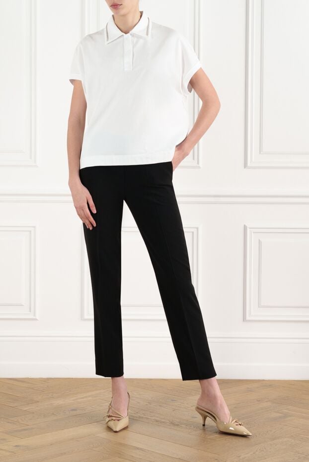 D.Exterior women's white polo with a stripe on the collar 186494 - photo 2