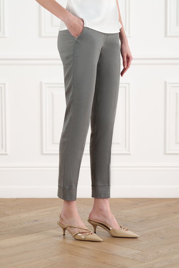 D.Exterior women's gray trousers made of linen and elastane 186501 - photo 3