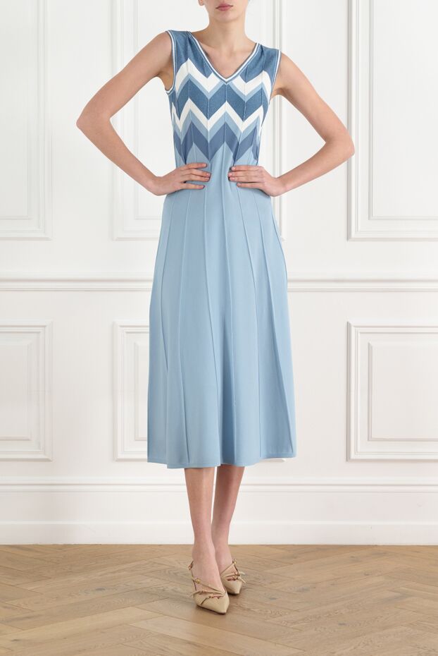 D.Exterior women's midi dress blue with v-neck 186502 - photo 2