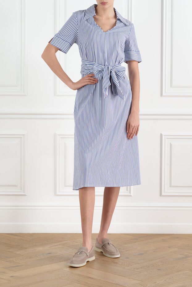 D.Exterior blue striped dress with short sleeves 186507 - photo 2