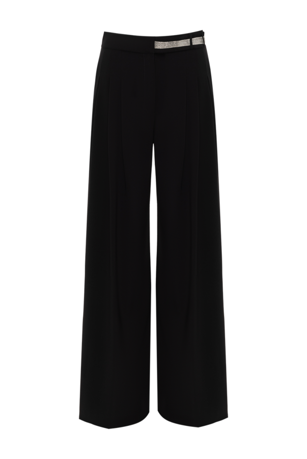 D.Exterior women's black wide trousers with elastic waist 186508 - photo 1