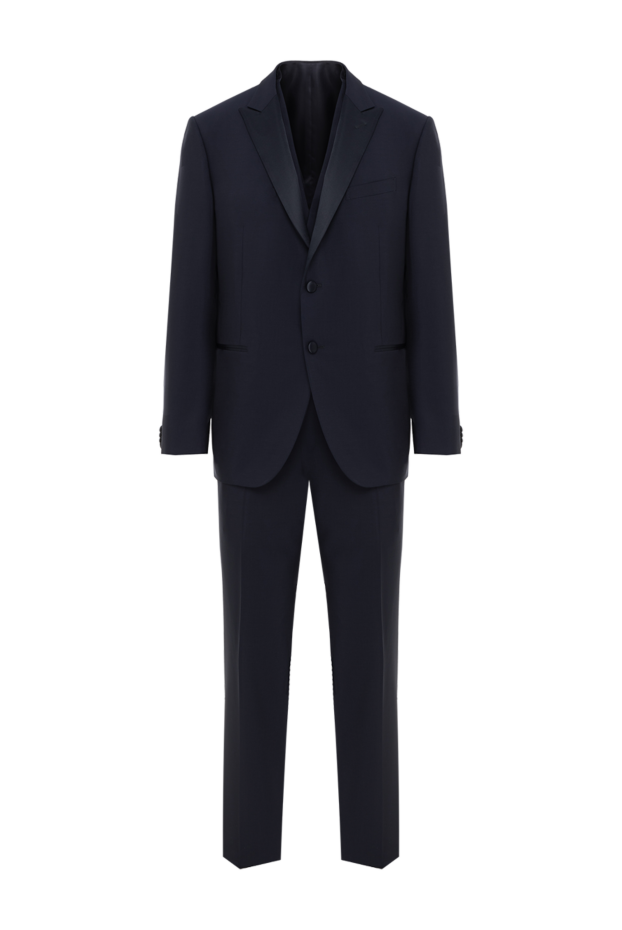 Blue men's wool tuxedo - photo 1