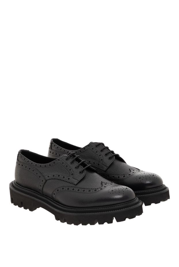 Corneliani men's black calfskin derby shoes 186576 - photo 3