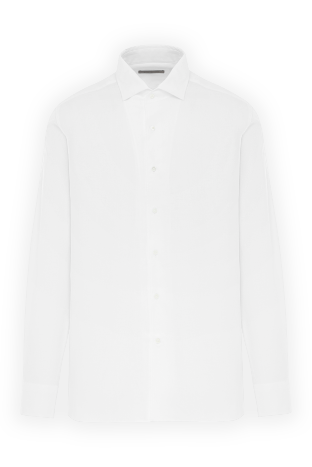 Corneliani men's white cotton shirt with a classic collar 186586 - photo 1