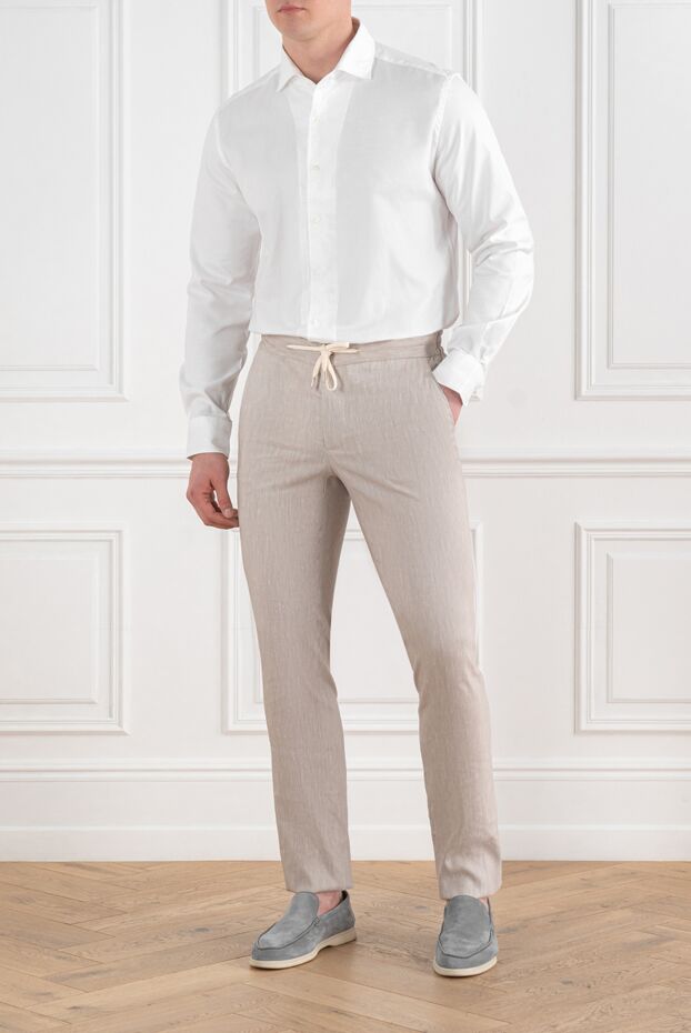 Corneliani men's white cotton shirt with a classic collar 186586 - photo 2