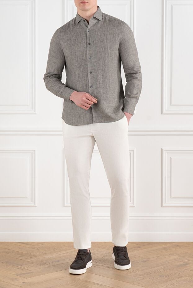 Corneliani gray linen shirt for men 186588 - photo 2