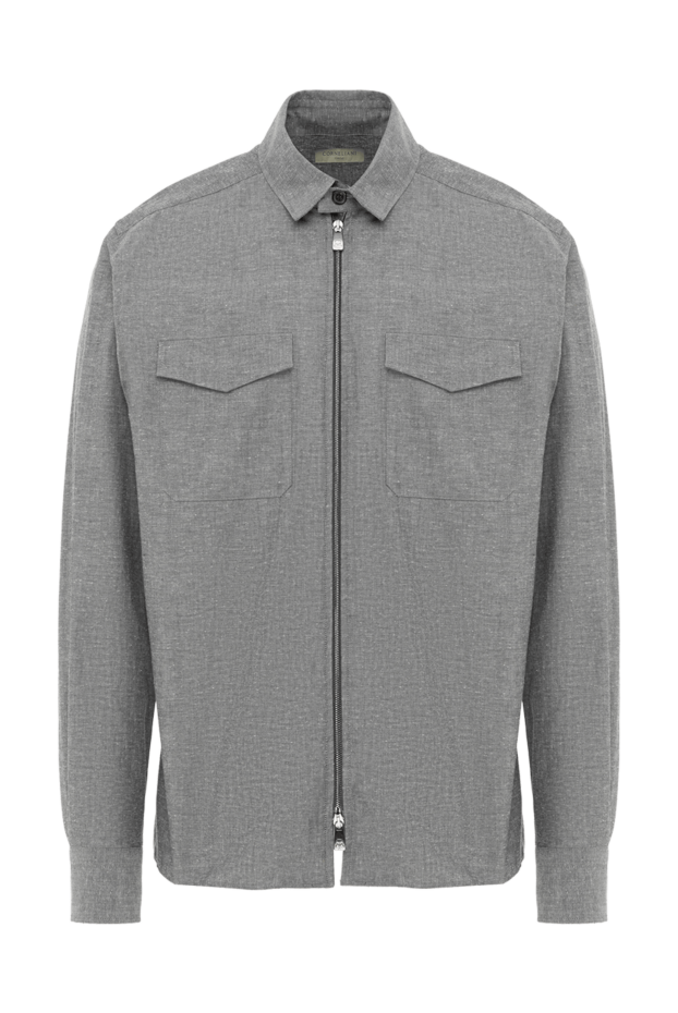 Corneliani gray zip-up shirt with cotton pockets 186589 - photo 1