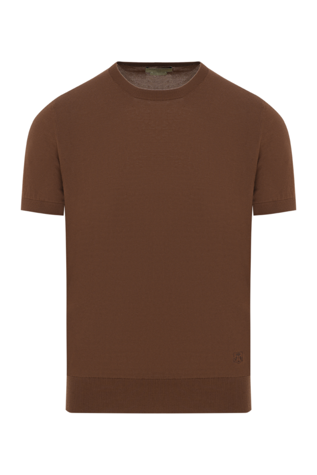 Corneliani brown short sleeve cotton jumper thin 186613 - photo 1