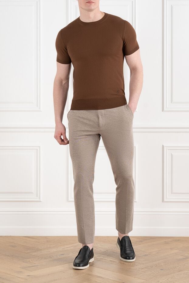 Corneliani brown short sleeve cotton jumper thin 186613 - photo 2