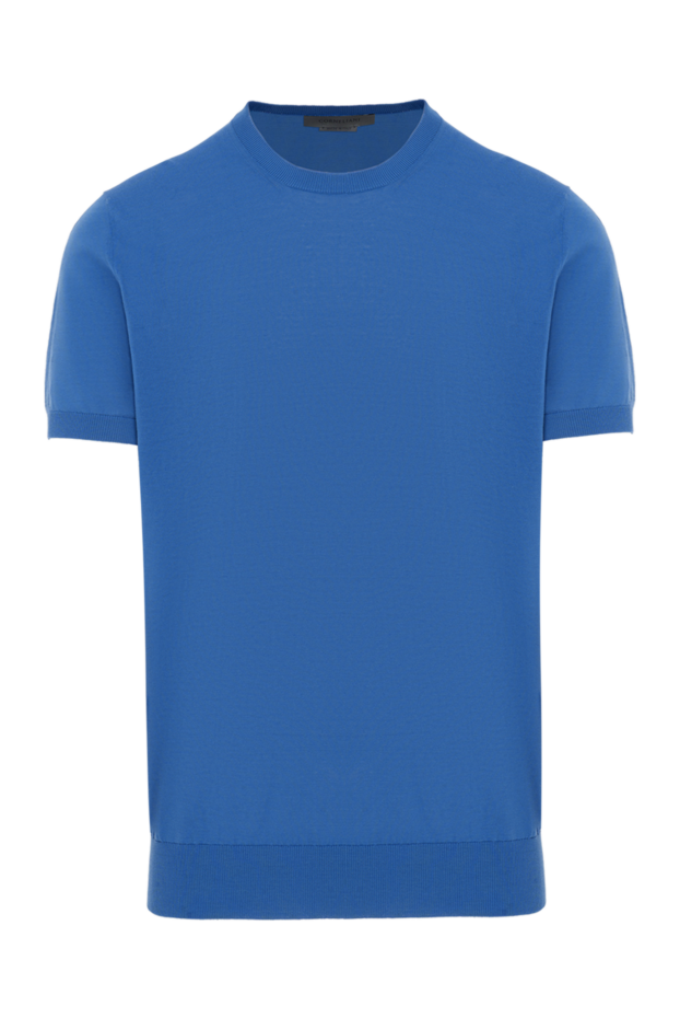 Corneliani men's thin blue short-sleeve cotton jumper 186617 - photo 1