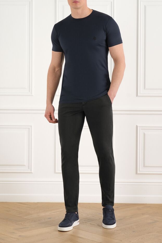 Corneliani blue cotton t-shirt with logo (markdown) 197974 - photo 2