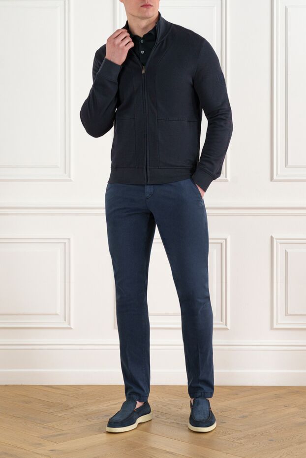 A simple blue sports jacket made of soft material - photo 2
