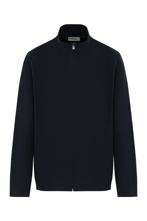 Corneliani вільна спортивна кофта з синім бавовною логотипом 186640 - фото 1