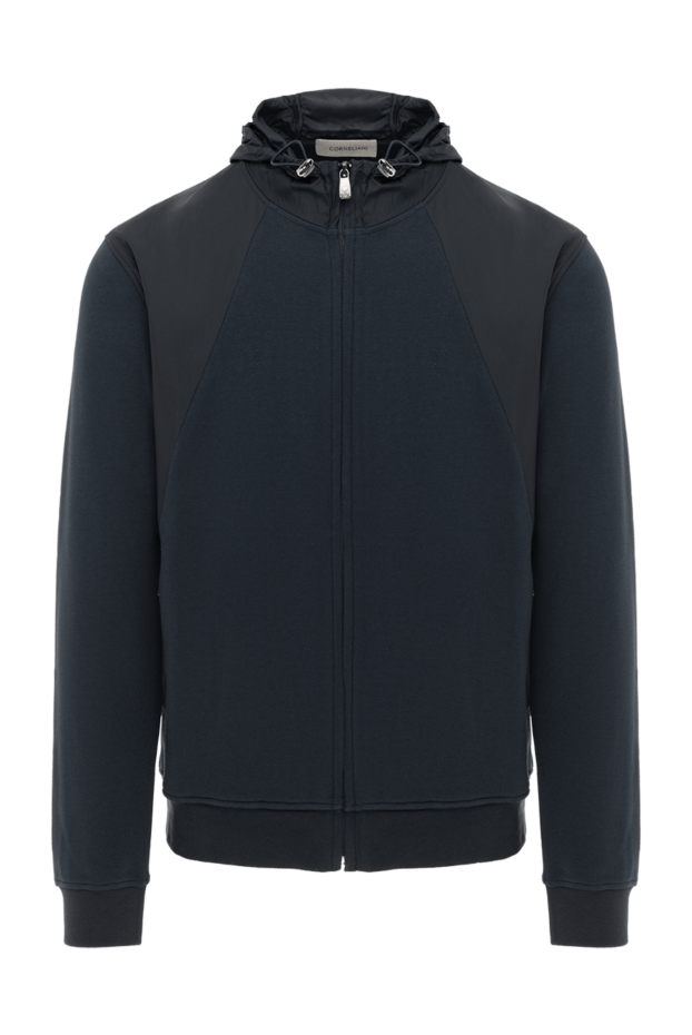 Corneliani a sporty blue sweatshirt made of soft material with a hood. 186644 - photo 1