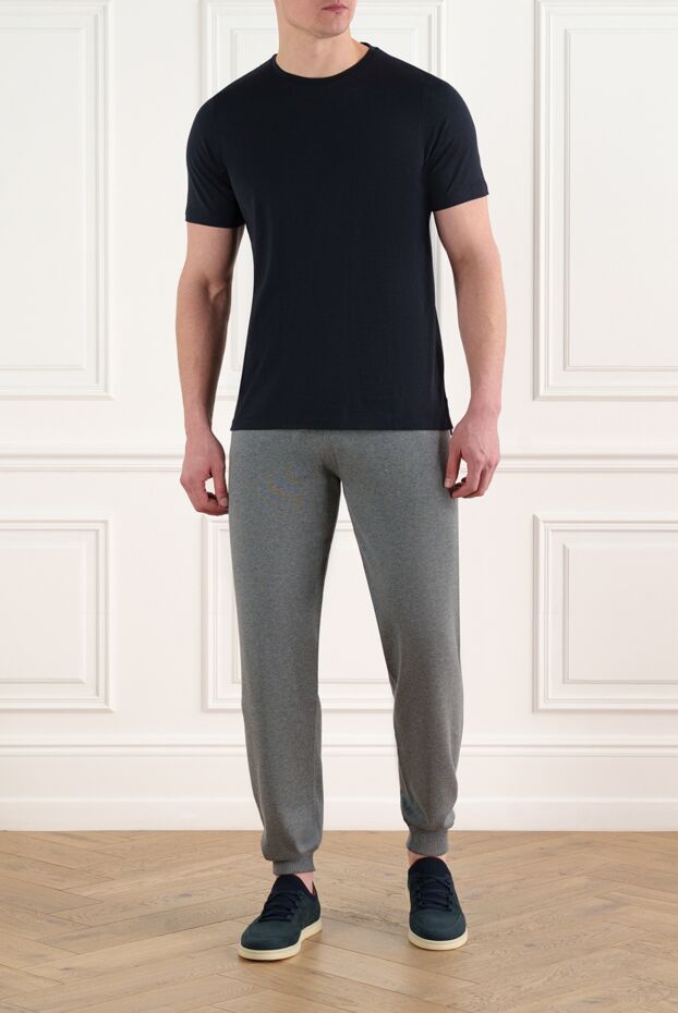 Corneliani men's gray cotton jersey trousers 186649 - photo 2