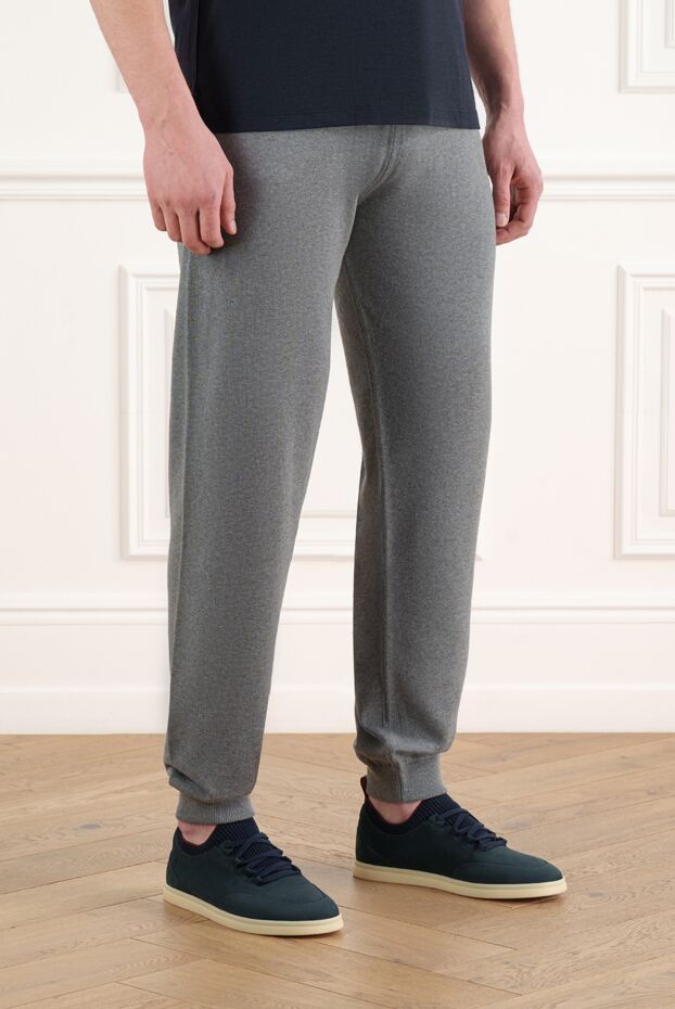 Corneliani men's gray cotton jersey trousers 186649 - photo 3