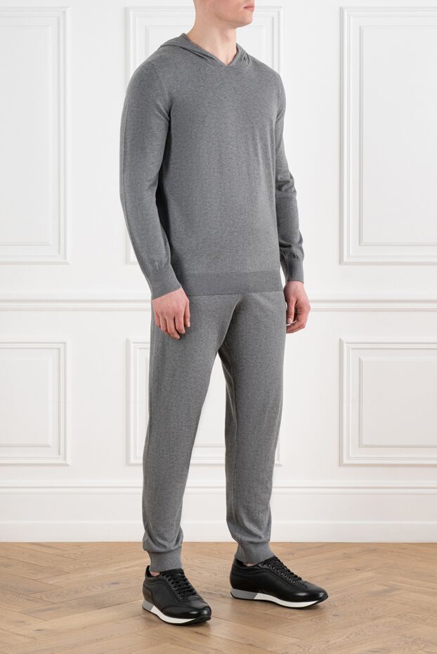 Corneliani gray men's walking suit made of cotton and cashmere 186652 - photo 3