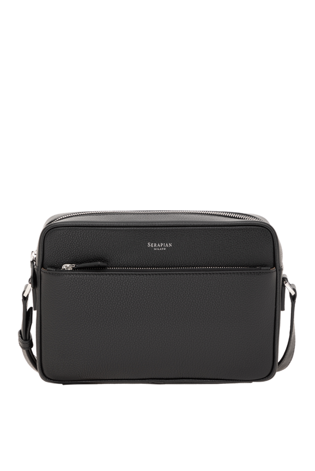 Serapian east west messenger bag in cachemire leather, black 186657 - photo 1
