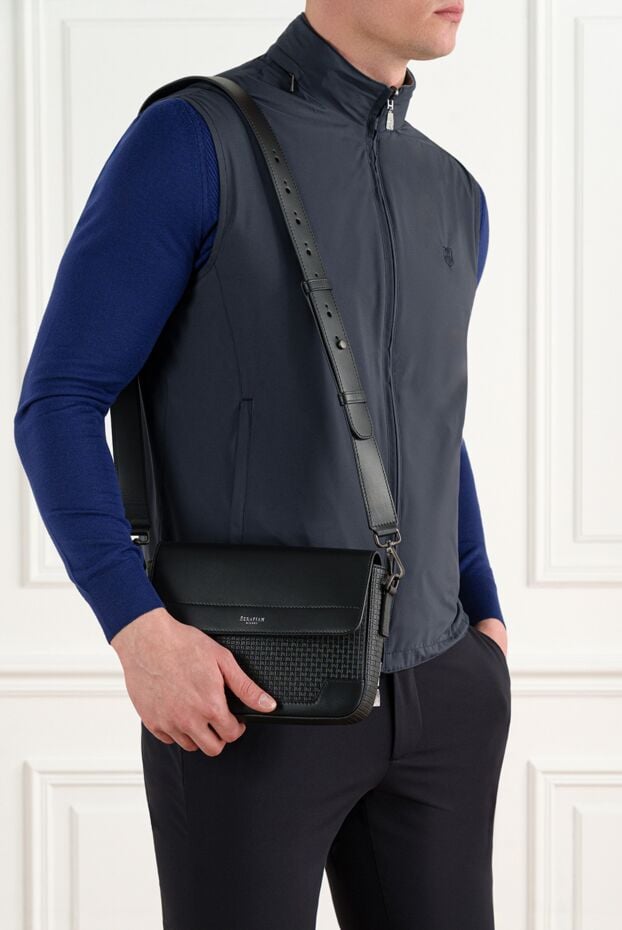Serapian crossbody bag in stepan finish with calfskin inserts, black 186664 - photo 2