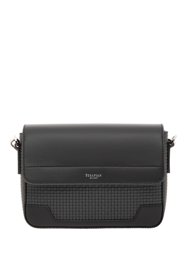 Serapian crossbody bag in stepan finish with calfskin inserts, gray 186665 - photo 1