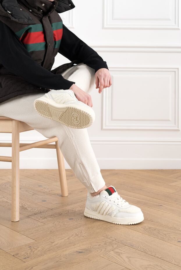 Gucci men's sneakers re-web with merino wool effect 186679 - photo 2