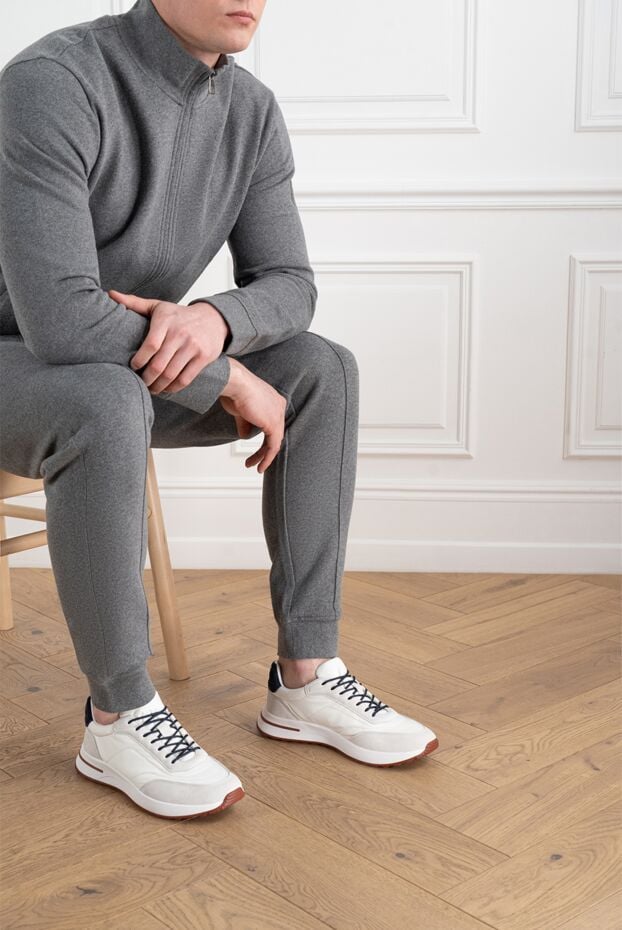 Loro Piana week end walk microfiber sneakers for men white 186708 - photo 2