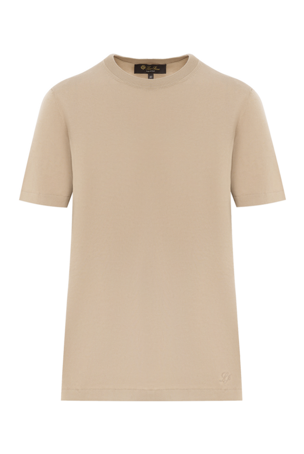 Loro Piana women's beige cotton t-shirt with logo 186711 - photo 1