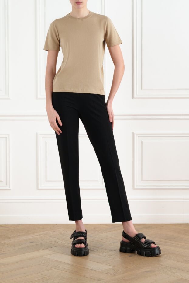 Loro Piana women's beige cotton t-shirt with logo 186711 - photo 2