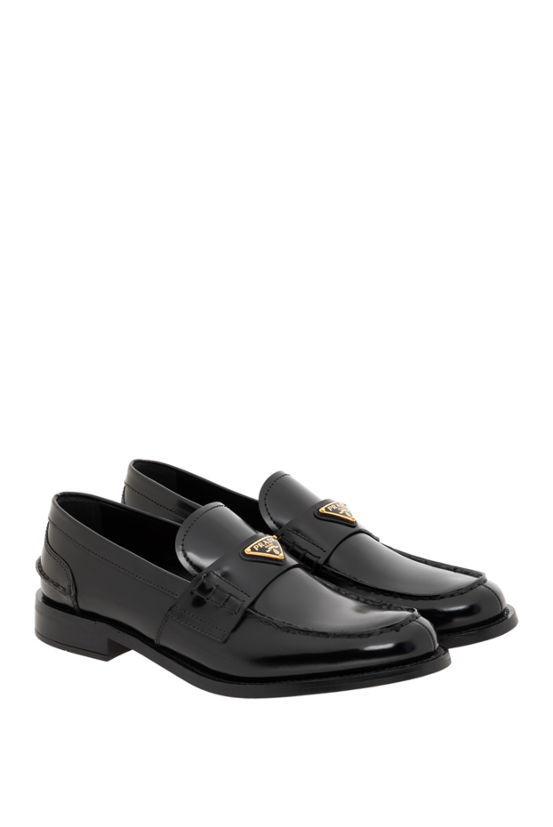 Prada лофери з лакової шкіри чорні жіночі 186729 - фото 2