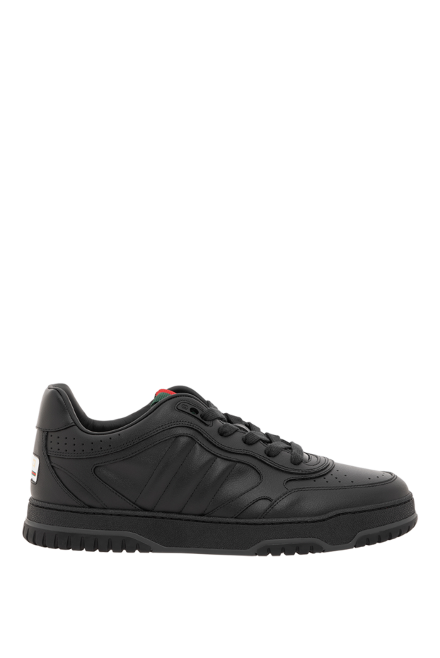 Gucci men's sneakers re-web in black leather 186734 - photo 1