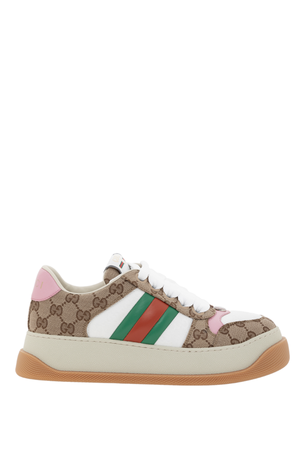 Gucci кроссовки screener с web полосками на высокой подошве 186741 - фото 1