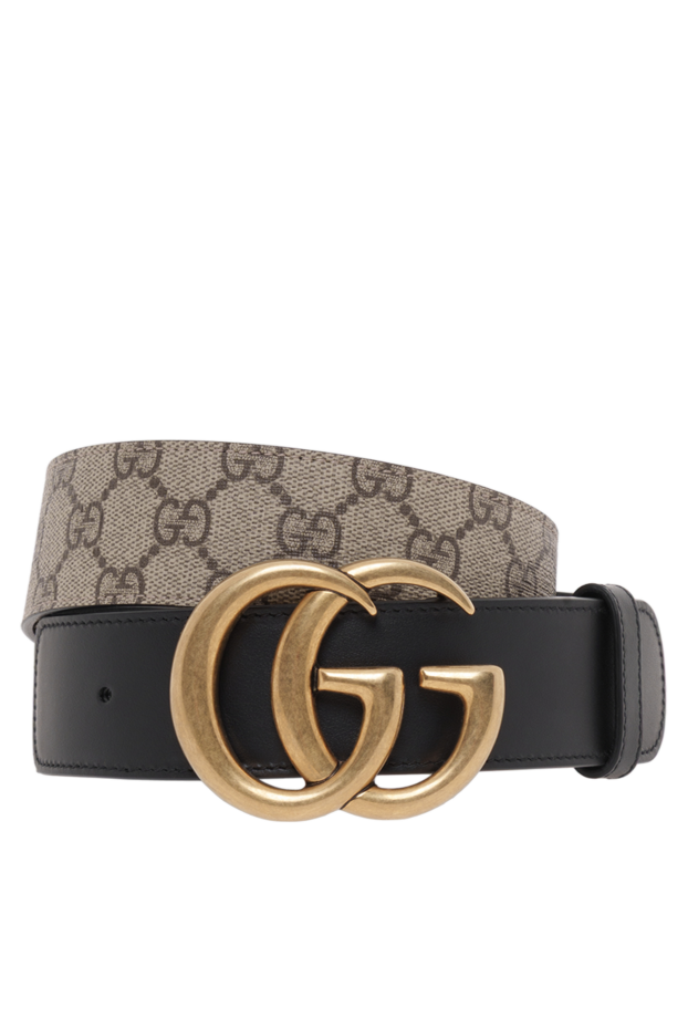 Gucci женский бежевый двусторонний ремень gg marmont 186748 - фото 1