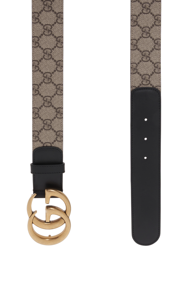 Gucci женский бежевый двусторонний ремень gg marmont 186748 - фото 3