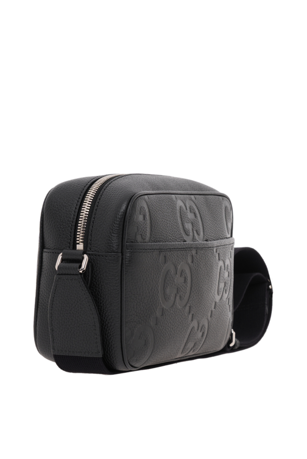 Gucci men's stylish leather bag with a shoulder strap and embossed decor 186760 - photo 3