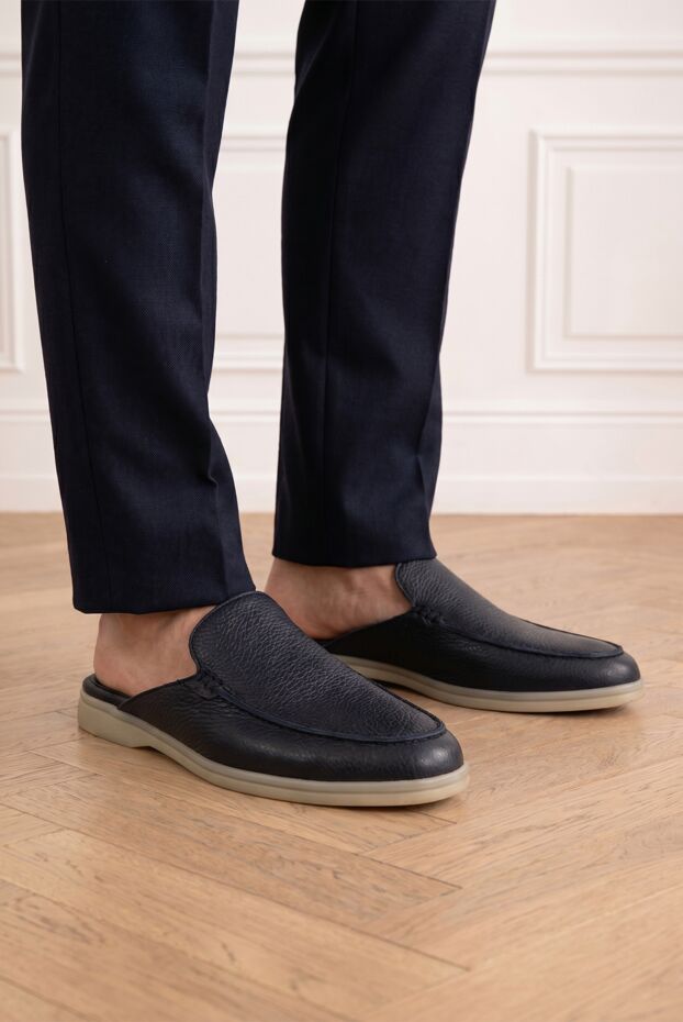 Men's black leather mules - photo 2