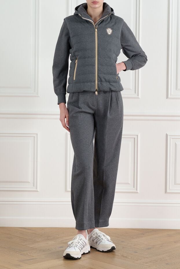 Brunello Cucinelli women's gray down vest with logo 186788 - photo 2