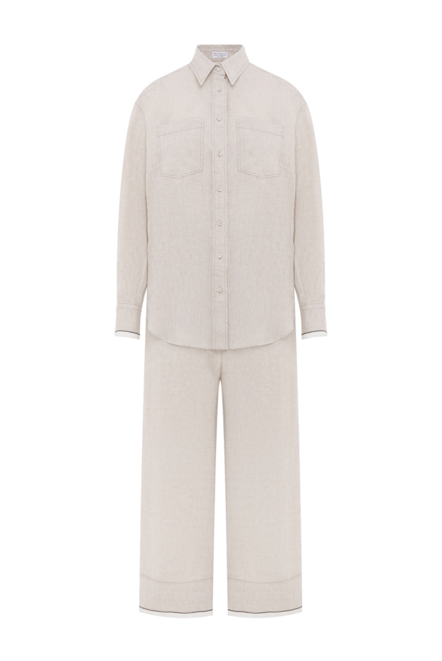 Brunello Cucinelli linen trouser suit with shiny cuffs 186794 - photo 1